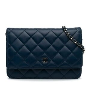 Chanel Classic Lambskin Wallet on Chain Blue